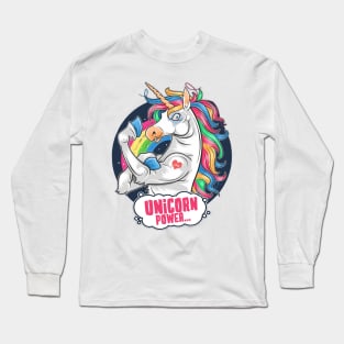 Unicorn Power - Magic Rainbow Cartoon Fantasy Long Sleeve T-Shirt